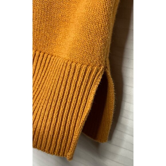 Tahari US Small Sweater V-neck Mustard Yellow Long Sleeve Side Slits - Picture 8 of 16